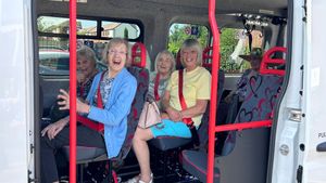 Telford Hall residents Dorothy Cooper, Val Woodhouse, Dorothy Snape and Carol Snape