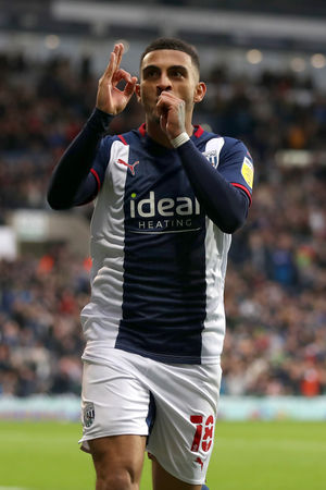 Karlan Grant of West Bromwich Albion celebrates (Photo by Adam Fradgley/West Bromwich Albion FC via Getty Images).