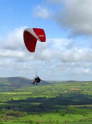 She's off! Flying high over the Long Mynd