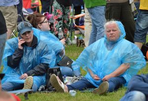 Shropshire festival goers had to be prepared for all kinds of weather 