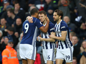 Jonny Evans of West Bromwich Albion celebrates after scoring a goal to make it 1-0 (AMA)