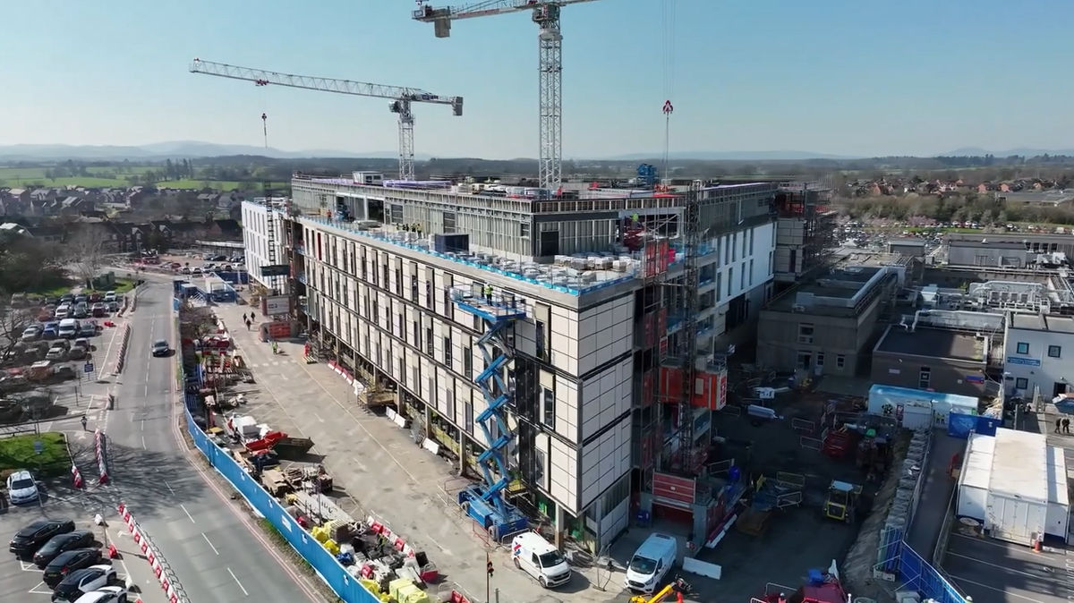 Watch: Drone captures latest progress on Shrewsbury&rsquo;s huge hospital build