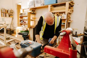 Paul Jennings in the Men's Shed