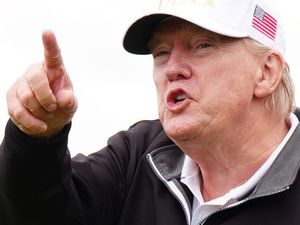 Supporting image for story: Trump opens his new Scottish golf course before return to US to ‘put out fires’