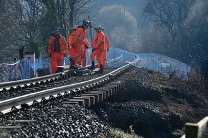 Engineers have been assessing the impact of the landslip. Picture: Steve Leath