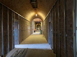 Looking along the main corridor inside the former Royal Hospital in Wolverhampton. Photo: Joe Sweeney/LDRS.