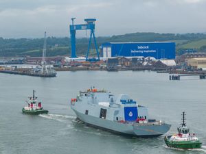 Supporting image for story: Royal Navy’s newest warship takes to water for first time in Scotland