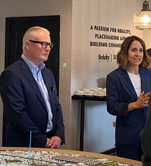 West Midlands Mayor Richard Parker and Liz Kendall, secretary of state for work and pensions at the Glasswater Locks construction site. Taken by LDR Alexander Brock - permission for use for all LDRS partners.