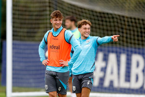 Cole Deeming and Callum Styles were all smiles (Photo by Adam Fradgley/West Bromwich Albion FC via Getty Images)