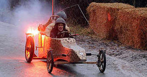 It was like a scene from the Wacky Races as thousands of people turned out to watch a downhill karting race in Staffordshire.