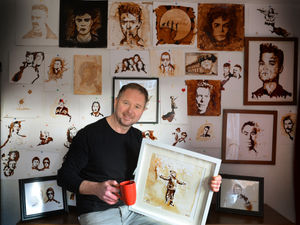 Supporting image for story: Former Oldbury man Wayne Wright turns spilt coffee into art