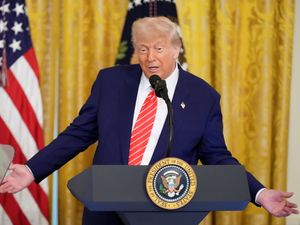 US President Donald Trump making a speech