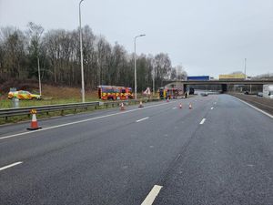 Supporting image for story: M6: Two-hour delays after lorry spills 'nasty chemicals' across motorway