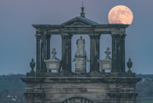 The Wolf Moon rising over Shugborough. Photo by Ian Knight / Z70 Photography