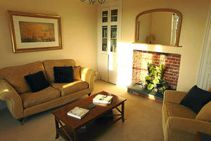 The couple's living room today