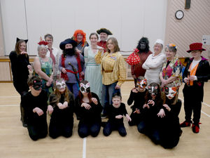 Some of the KADOS cast members rehearsing for their pantomime