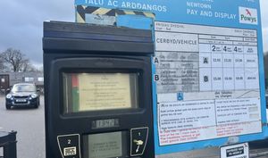 Powys County Council's car park in Newtown town centre. By Elgan Hearn Local Democracy Reporting Service