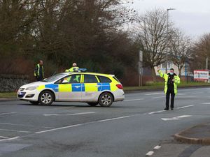Police cordoned off the Wrexham Industrial Estate