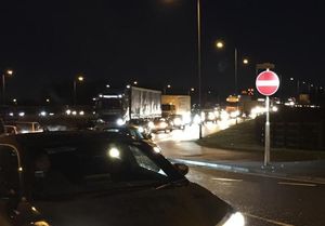 Traffic backed up towards the A449 near the i54 in Wolverhampton