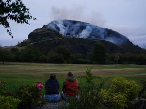 Supporting image for story: Firefighters remain at scene of Arthur’s Seat blaze