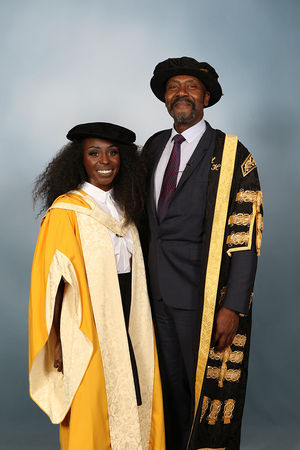 Dr Laura Mvula and Sir Lenny Henry credit Birmingham City University