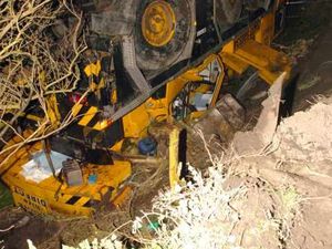 Supporting image for story: Driver escapes unhurt as vehicle topples