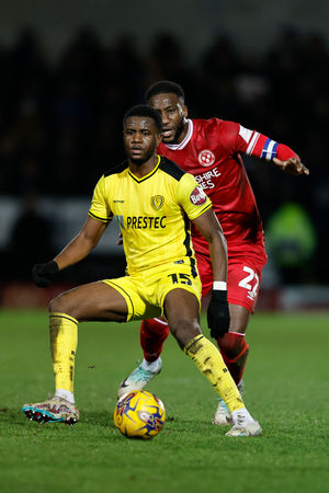 Beryly Lubala of Burton Albion and Max Mata of Shrewsbury Town (AMA)