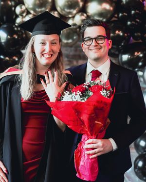 Heather and Alex pictured on their engagement day. Photo: University of Wolverhampton