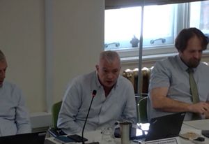 Birmingham councillor Ewan Mackey at cabinet meeting on March 17. From council webcast.