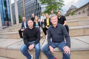 Nick Lovett (front right) with the M3.agency senior leadership team