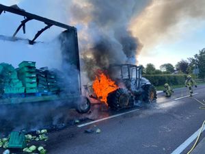 Supporting image for story: Traffic chaos as road closure caused by tractor blaze sparks gridlock 