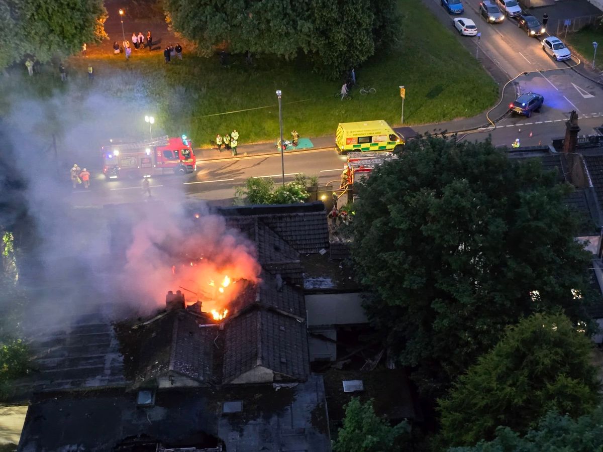 Fire crews battling derelict Dudley care home engulfed by flames