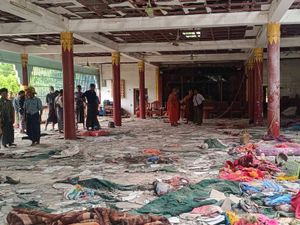 Supporting image for story: Air strike on Buddhist monastery in Myanmar kills 23 people