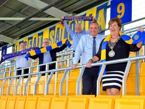 Supporting image for story: Safe standing launched at Shrewsbury Town ground - with video and pictures