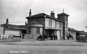 nostalgia pic. Gobowen.
Gobowen Station. Gobowen railway station.
Trains. Train. Railways.
This postcard was franked in April 1928.
This postcard/photo was loaned by Ray Farlow of Bridgnorth who is happy for his pictures to be ordered.