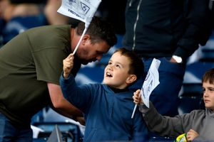 A young fan waves his flag. (Photo by Adam Fradgley/West Bromwich Albion FC via Getty Images)