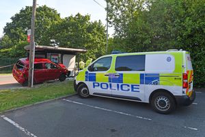 Police at the scene of the crash