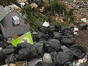 Supporting image for story: Huge pile of rubbish dumped at empty pub