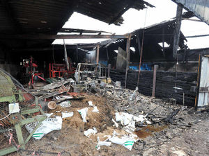 Supporting image for story: Barn is destroyed in fire at farm
