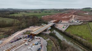 Longhole viaduct which crosses the Grand Union Canal and Ridgeway Lane in Ufton, Warwickshire 