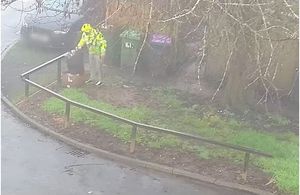 A video shared by the local authority shows a person dumping a box and a bag full of cardboard on a grassy area close to bins. Photo: Telford & Wrekin Council
