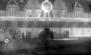 Welshpool railway station decked out for the Queen's visit. Picture: Sally Anne Richards. 