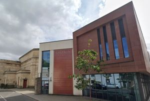 Brecon Library is part of Y Gaer. From Google Streetview