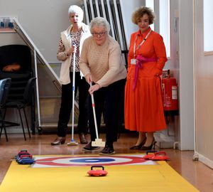 Over 50s curling group at Horsehay Village Hall, Telford. Photo: Tim Thursfield