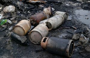 A pile of rubbish and materials were involved in the fire