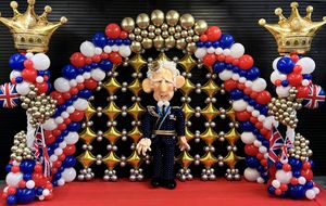 The balloon display in Walsall celebrates the upcoming Coronation of King Charles.