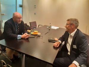 Liam Byrne MP with David Farrow - Barclays