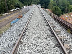 Finished track, with top ballast and tamping all complete. Picture: Steve Featherstone