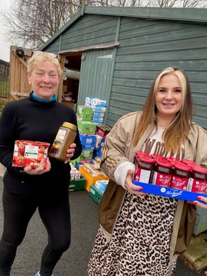 Dana Hill and Lilybea Taylor at the foodbank in Lichfield