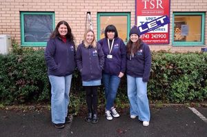 Little Stars founder Leanne Simcoe (right) with the team outside the charity's HQ in Shrewsbury